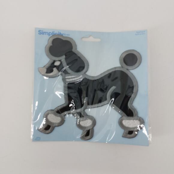 Simplicity Black Poodle Dog Applique Clothing Iron Costume - Picture 1 of 11